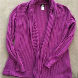 H&M Purple Shawl Collar Cardigan